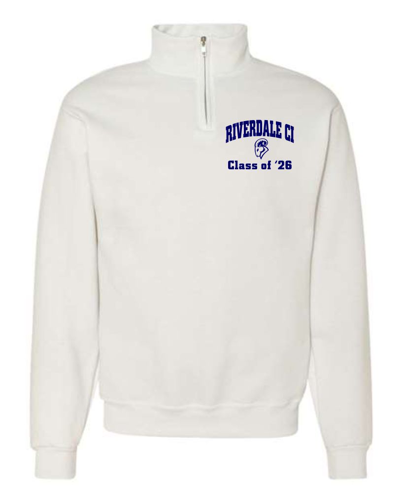 #2- White 1/4 Zip Sweatshirt- Printed
